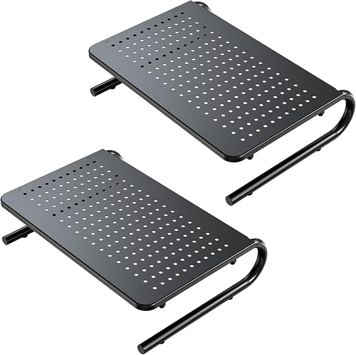 HUANUO Monitor Riser for Desk, Laptop Stand with Vented Steel Shelf, Black