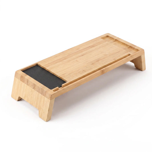 Bamboo Monitor Stand Riser, 22 Inch Desktop Shelf for Monitor/Laptop - Solid Wood Desk Shelf & Workspace Organizer