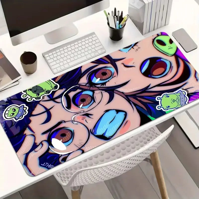 Gaming Mouse Pad Compatible for PC/Laptop/Desktop - Non-Slip Base, Thermal D-Dan Design, Thick Washable Desk Mat Suitable for Office, School, Home, Computer, Perfect Gift for Gamers & Tech Enthusiasts, with Non-Slip Backing