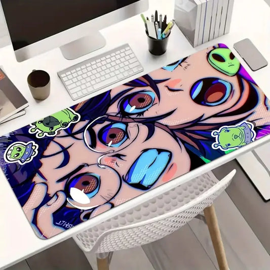 Gaming Mouse Pad Compatible for PC/Laptop/Desktop - Non-Slip Base, Thermal D-Dan Design, Thick Washable Desk Mat Suitable for Office, School, Home, Computer, Perfect Gift for Gamers & Tech Enthusiasts, with Non-Slip Backing