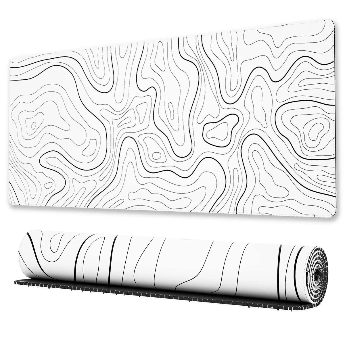 Topographic Gaming Mouse Pad Large 31.5 x 15.75in Keyboard Mousepad for Non-Slip Base Stitched Edge Extended Desk Pad XL Desk Mat
