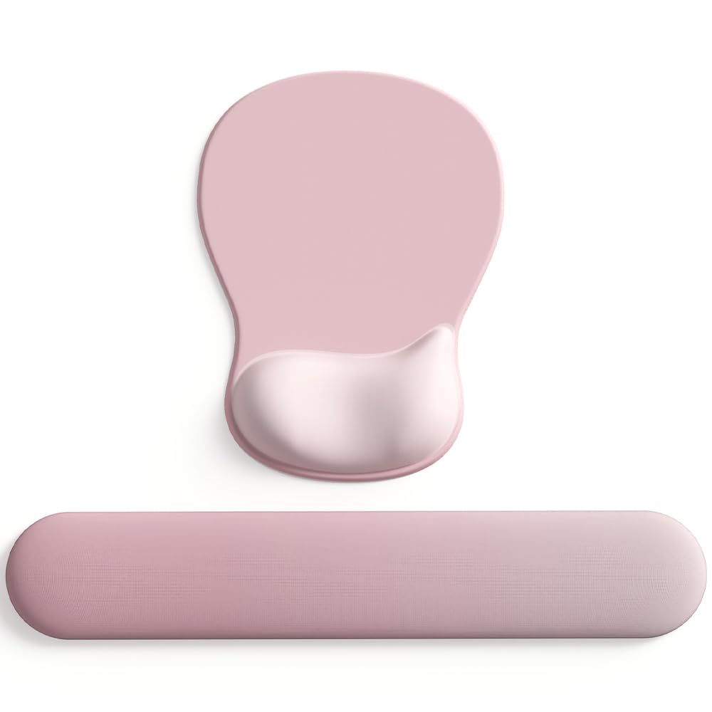 DEMON CHEST ErgoComfort Gel Wrist Rest Mouse Pad-Ergonomic Office Mousepad with Wrist Support-Non-Slip, Design Desk Accessories Mat for Home&Game Decor (02Pink Serenity)