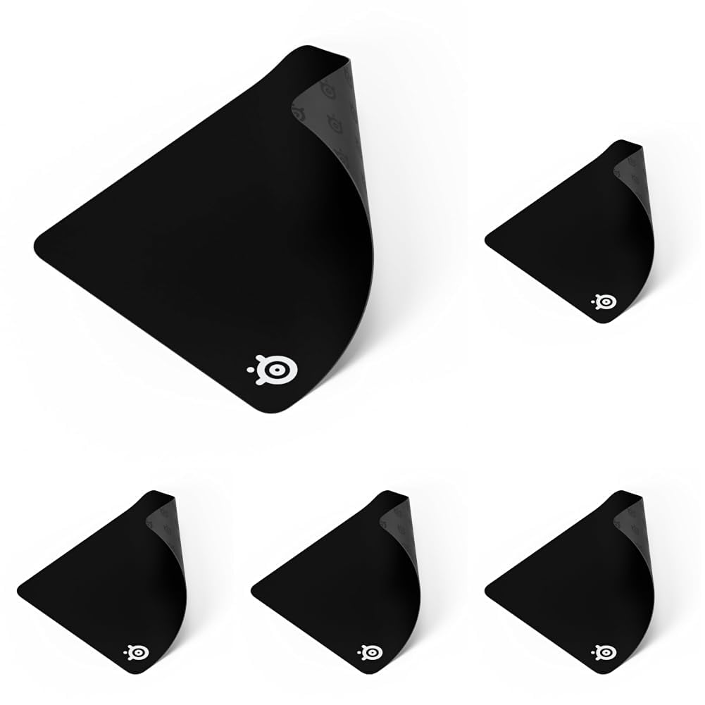 SteelSeries QcK Large Gaming Mousepad — Black — Non-Slip Silicone Rubber Base — Peak Tracking and Stability — Optimized for Gaming Sensors — 490 mm x 420 mm — FPS, MOBAs, RTS, MMO