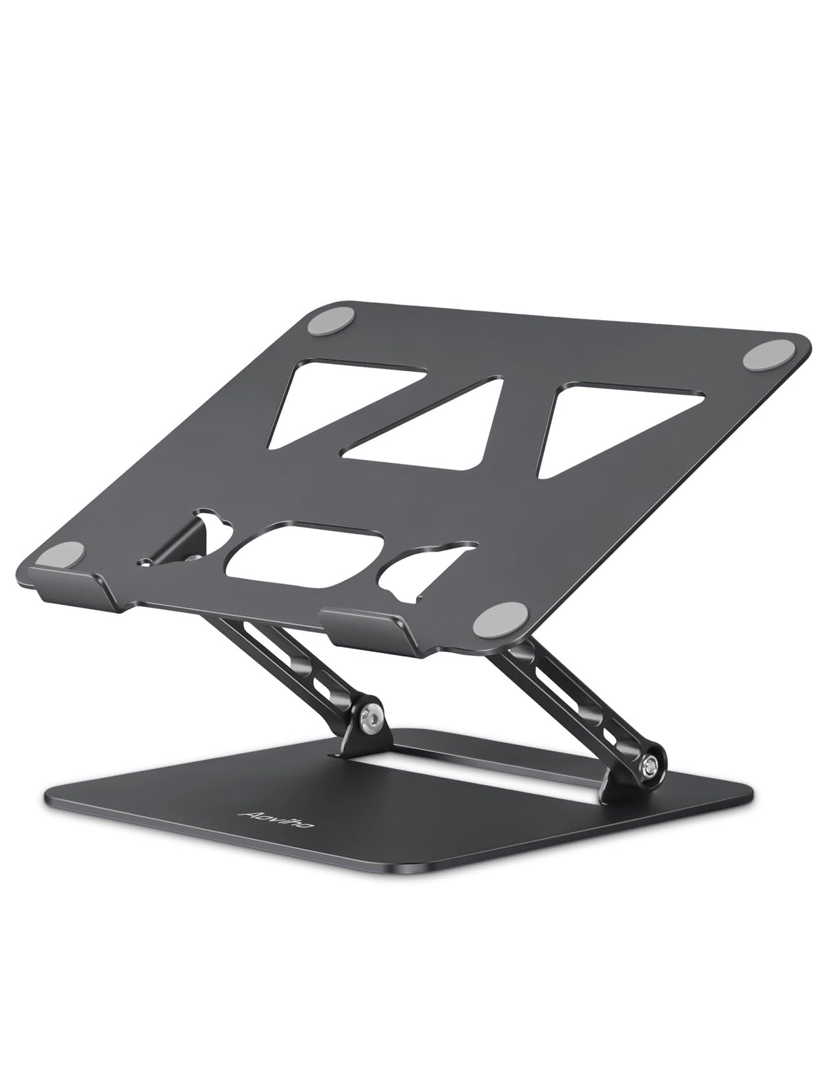 Aoviho Adjustable Laptop Stand for Desk,Portable Laptop Stand Holder and Riser,Foldable Aluminum Notebook Computer Stands for MacBook Air Pro HP Lenovo Dell Samsung Chromebook, 10-15.6 inch, Silver