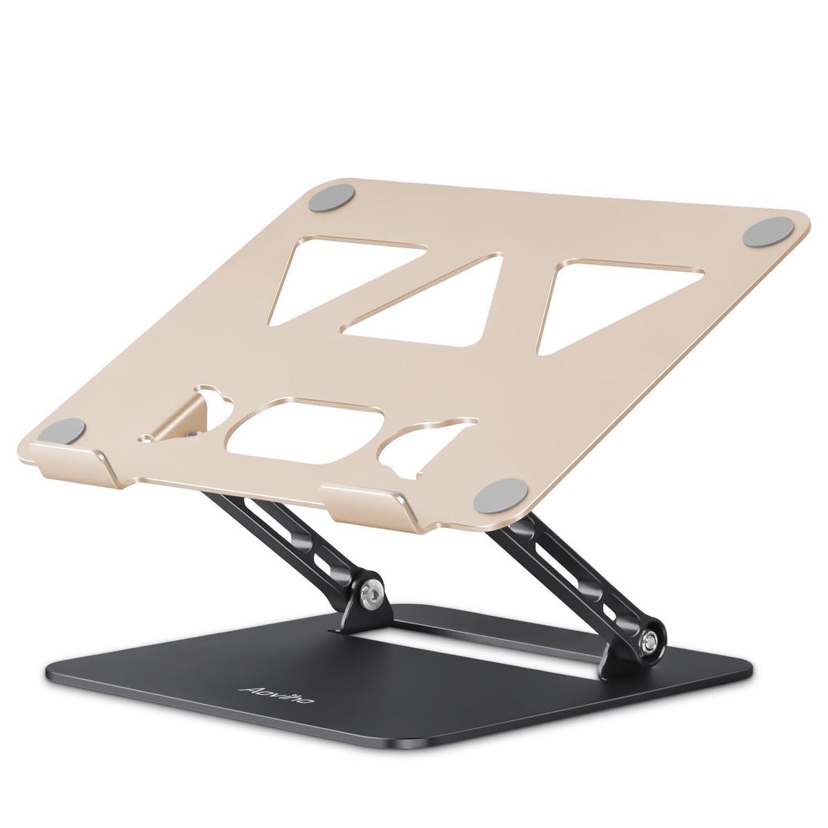 Aoviho Adjustable Laptop Stand for Desk,Portable Laptop Stand Holder and Riser,Foldable Aluminum Notebook Computer Stands for MacBook Air Pro HP Lenovo Dell Samsung Chromebook, 10-15.6 inch, Silver