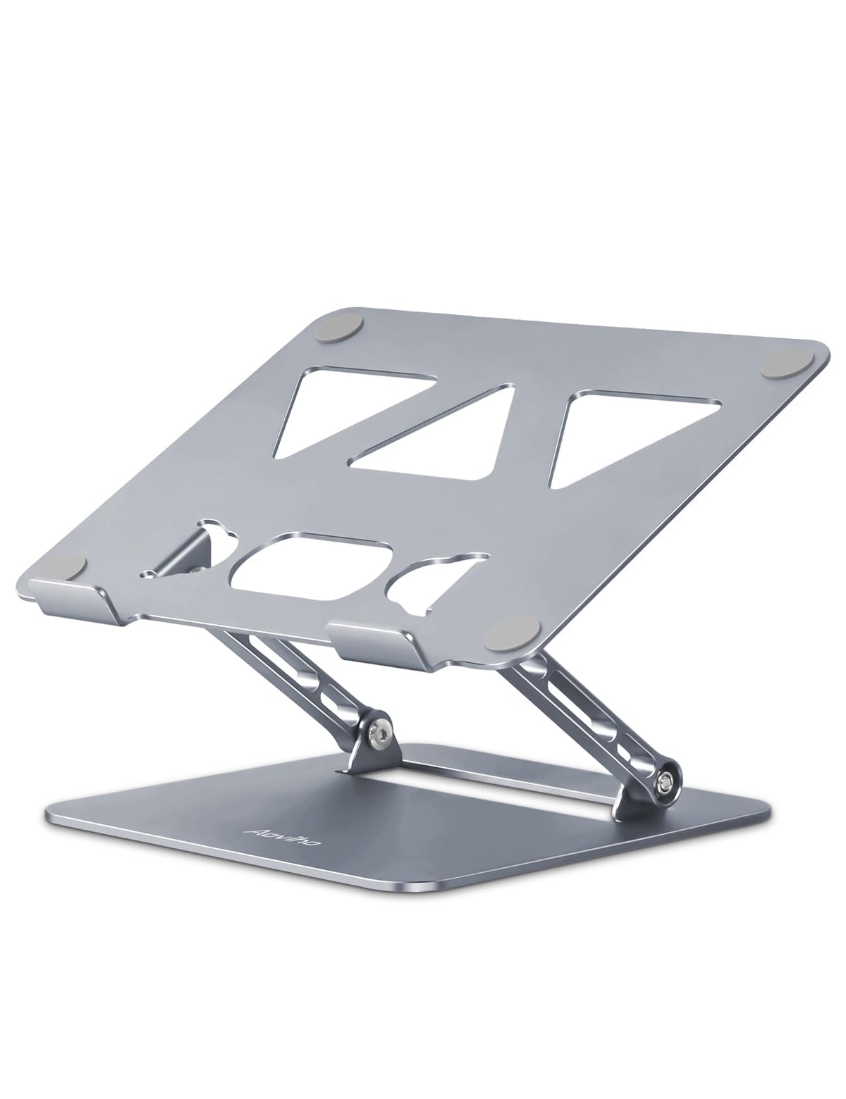 Aoviho Adjustable Laptop Stand for Desk,Portable Laptop Stand Holder and Riser,Foldable Aluminum Notebook Computer Stands for MacBook Air Pro HP Lenovo Dell Samsung Chromebook, 10-15.6 inch, Silver
