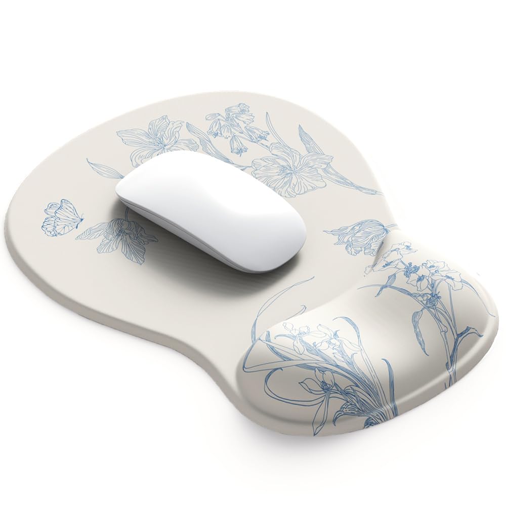 DEMON CHEST ErgoComfort Gel Wrist Rest Mouse Pad-Ergonomic Office Mousepad with Wrist Support-Non-Slip, Design Desk Accessories Mat for Home&Game Decor (02Pink Serenity)