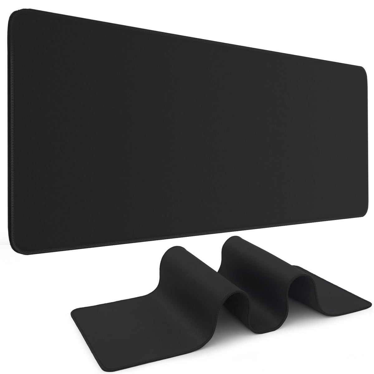 DIGSOM Gaming Mouse Pad, Black with White Topographic Line, 31.5x11.8in