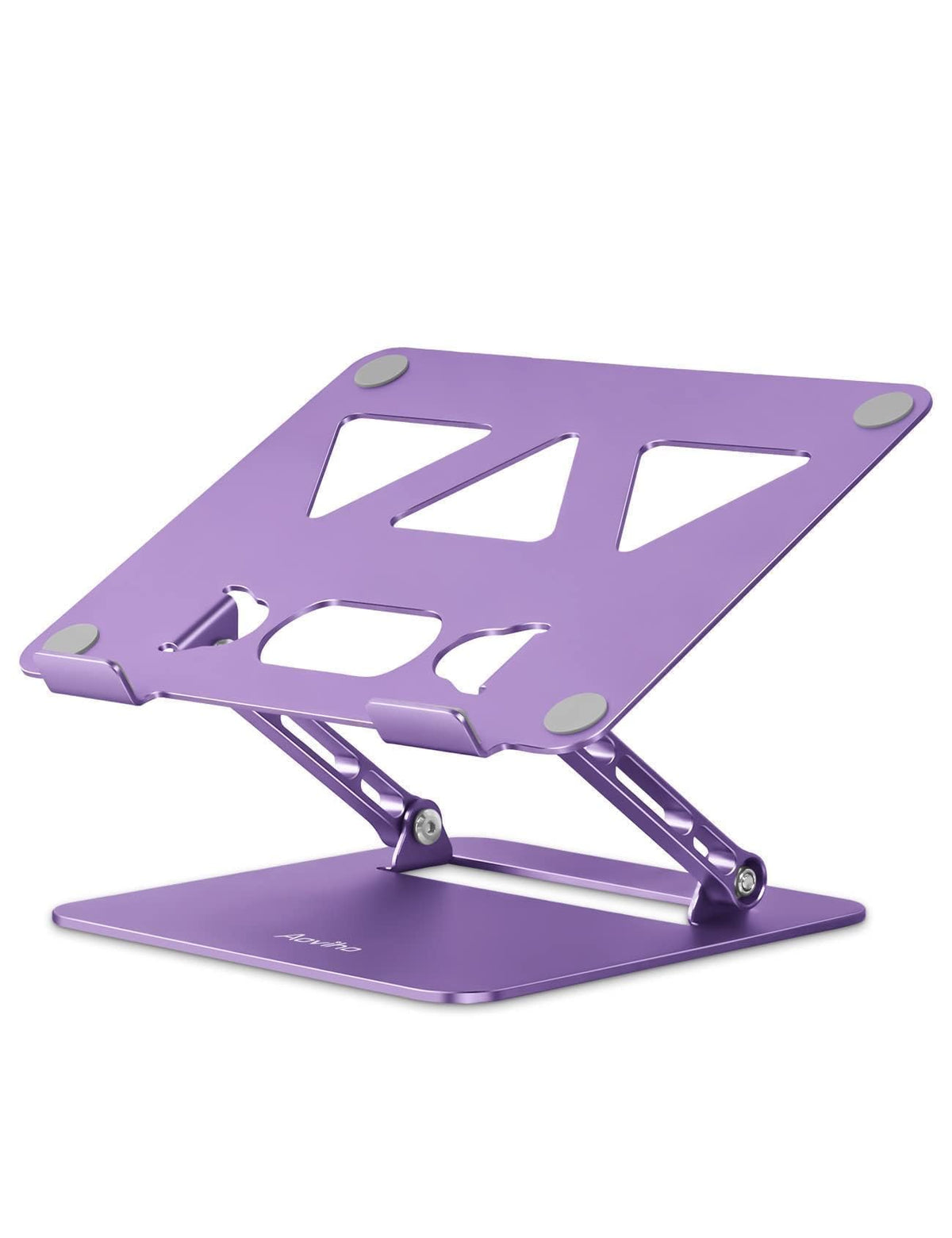 Aoviho Adjustable Laptop Stand for Desk,Portable Laptop Stand Holder and Riser,Foldable Aluminum Notebook Computer Stands for MacBook Air Pro HP Lenovo Dell Samsung Chromebook, 10-15.6 inch, Silver
