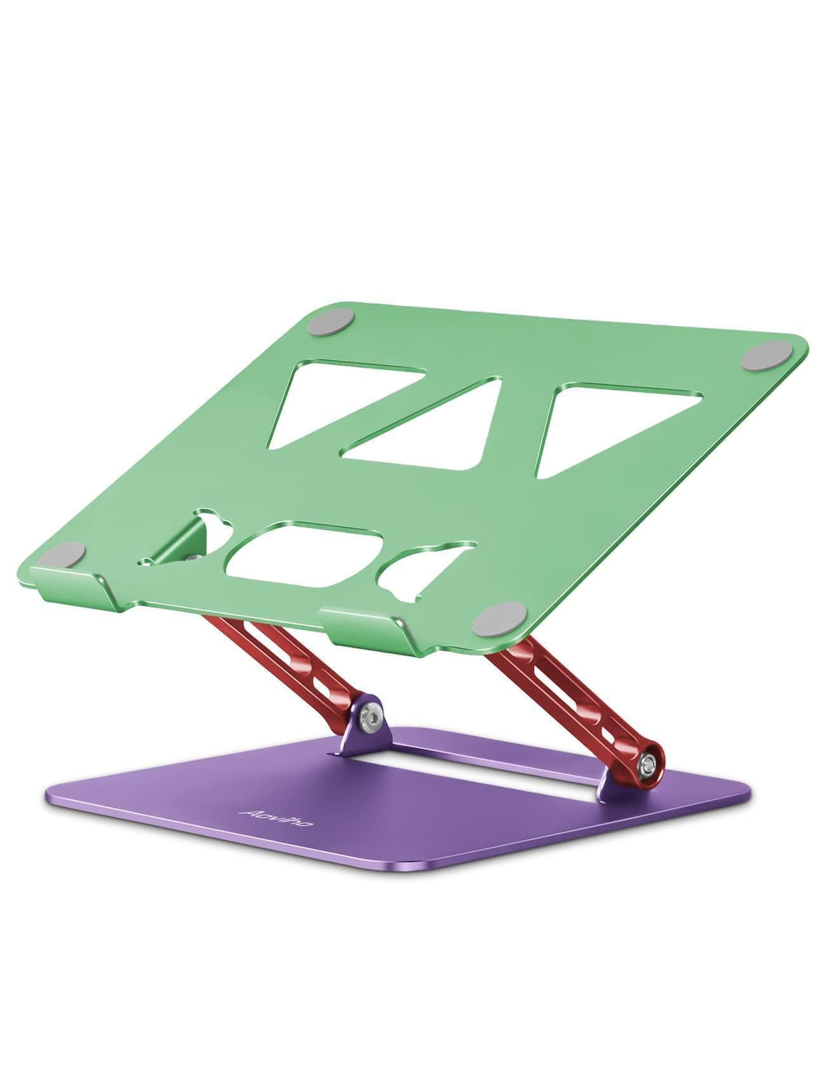 Aoviho Adjustable Laptop Stand for Desk,Portable Laptop Stand Holder and Riser,Foldable Aluminum Notebook Computer Stands for MacBook Air Pro HP Lenovo Dell Samsung Chromebook, 10-15.6 inch, Silver