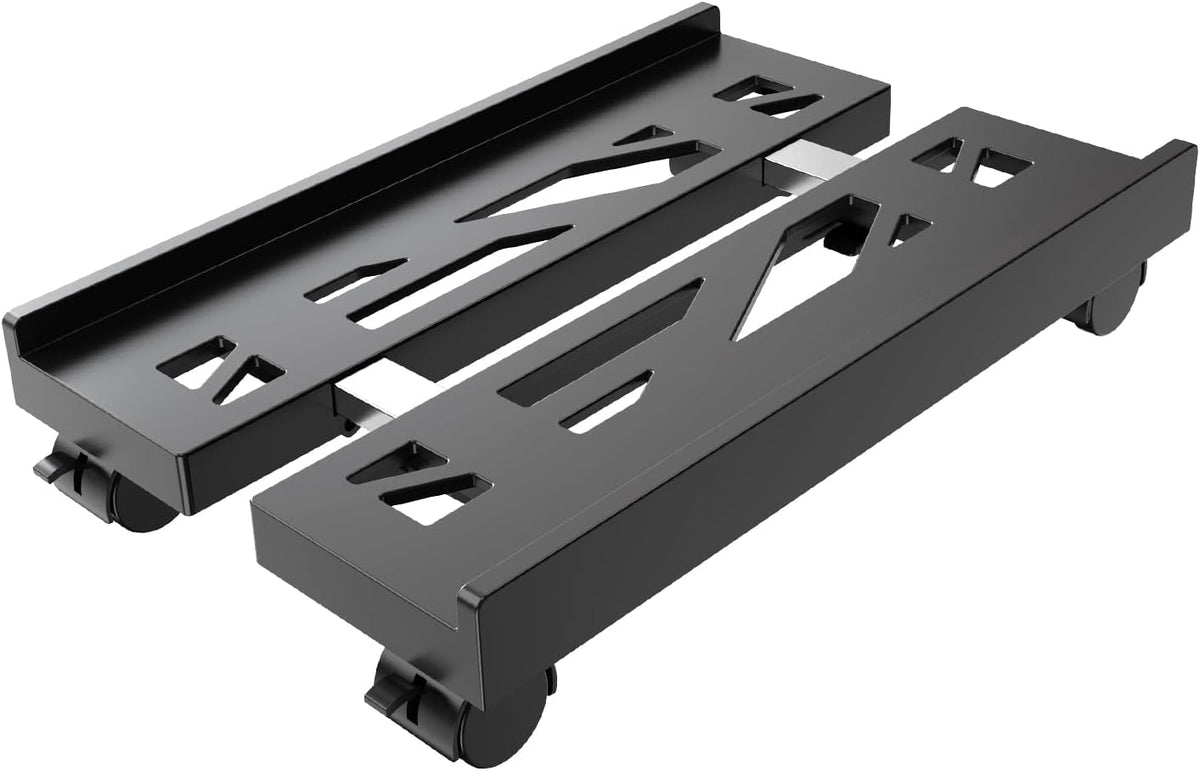 Adjustable Computer Tower Stand, Ventilated Mobile CPU Holder, Black