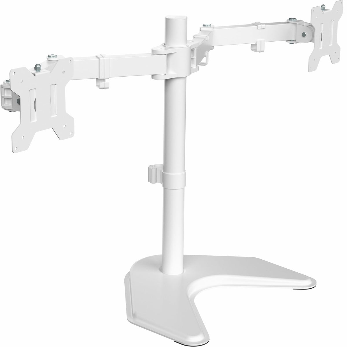 VIVO STAND-V002F Dual LED LCD Monitor Free-Standing Desk Stand for 2 Screens up to 27 Inch Heavy-Duty Fully Adjustable Arms with Max VESA 100x100mm