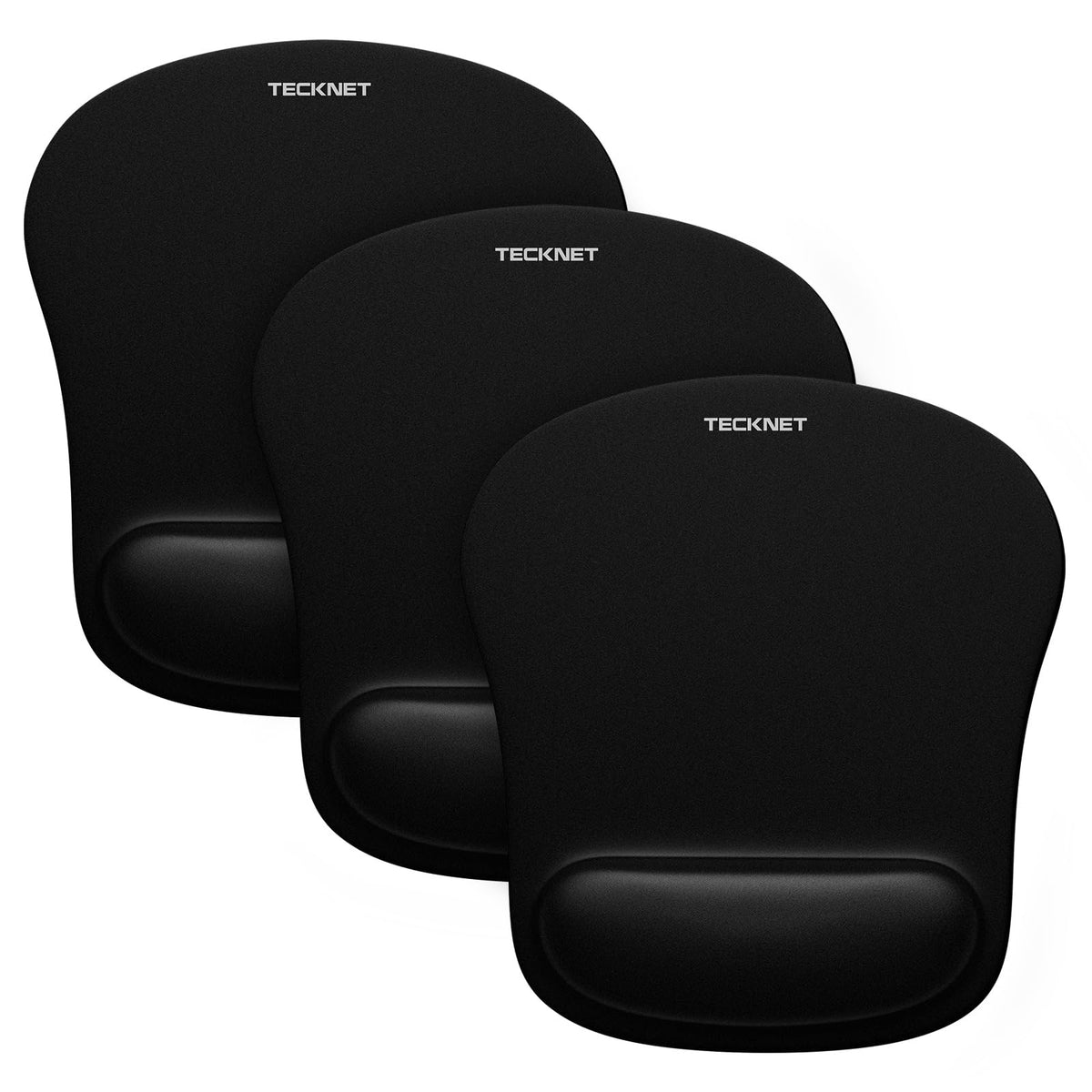 TECKNET 2 Pack Gaming Ergonomic Mouse Pad with Wrist Support Black