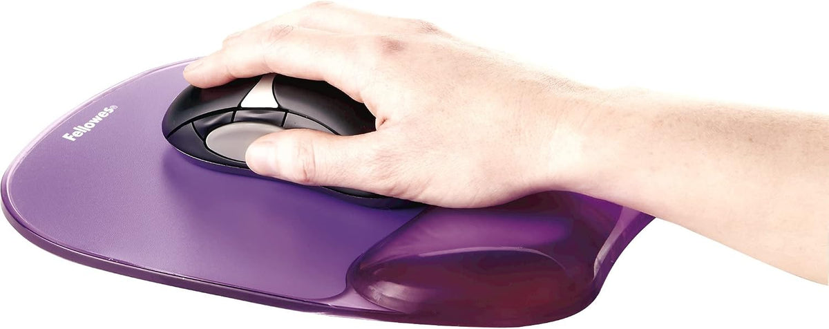 Fellowes Crystals Gel Mouse Pad with Wrist Rest - Purple (91441)