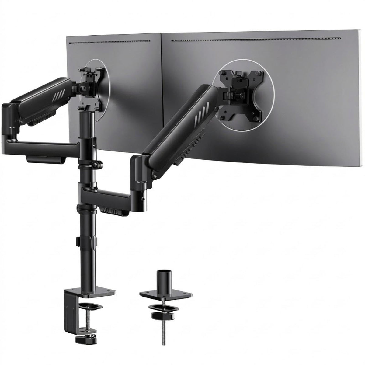 ErGear Dual Monitor Stand up to 33 inches Screen, Load-Bearing Max 22 lbs Each Arm, Adjustable Dual Monitor Mount, Sturdy Steel vesa Monitor Mount with Stable VESA 75x75 100x100mm