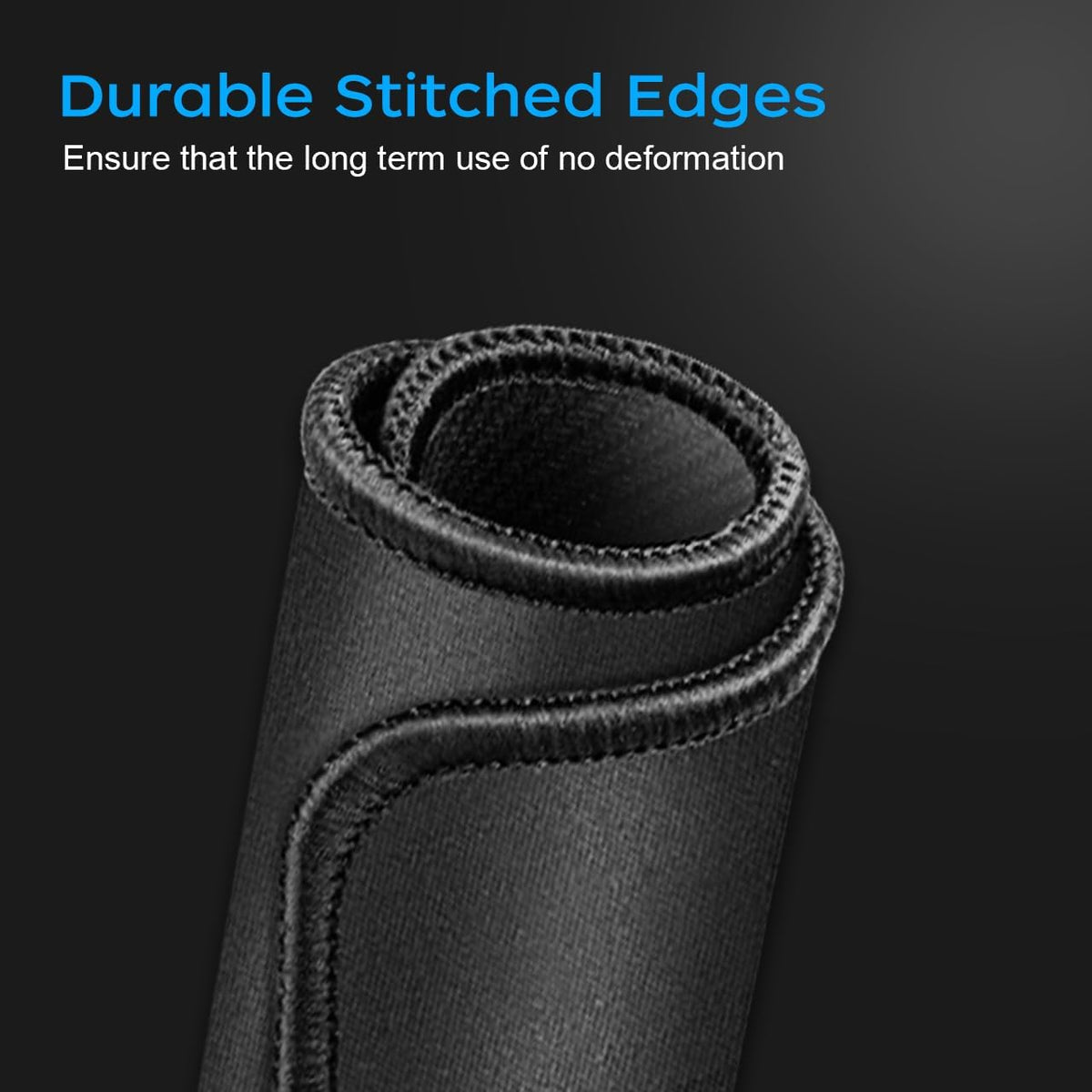 3 Pack Standard Mouse Pad with Stitched Edges, 10.3 x 8.3 in Black