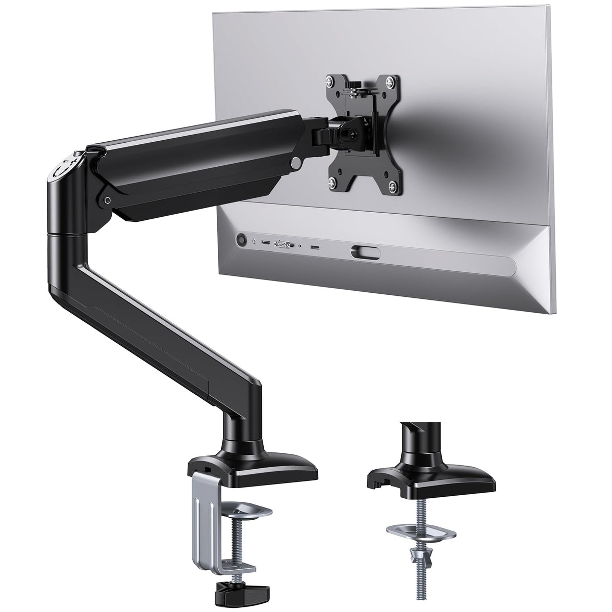 ErGear Dual Monitor Stand up to 33 inches Screen, Load-Bearing Max 22 lbs Each Arm, Adjustable Dual Monitor Mount, Sturdy Steel vesa Monitor Mount with Stable VESA 75x75 100x100mm