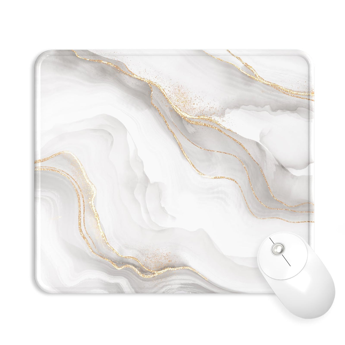 eulps Mouse Pad with Wrist Rest, Comfortable Computer Mousepad with Gel Wrist Support Smooth Surface and Non-Slip PU Base for Pain Relief, Laptop, Office & Home (Cyan Pink Marble)