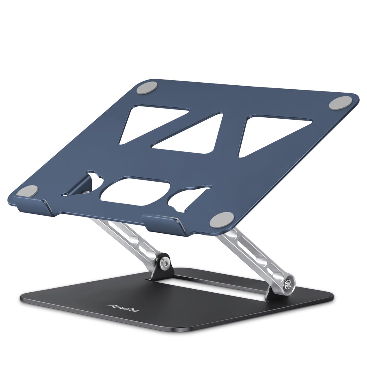 Aoviho Adjustable Laptop Stand for Desk,Portable Laptop Stand Holder and Riser,Foldable Aluminum Notebook Computer Stands for MacBook Air Pro HP Lenovo Dell Samsung Chromebook, 10-15.6 inch, Silver