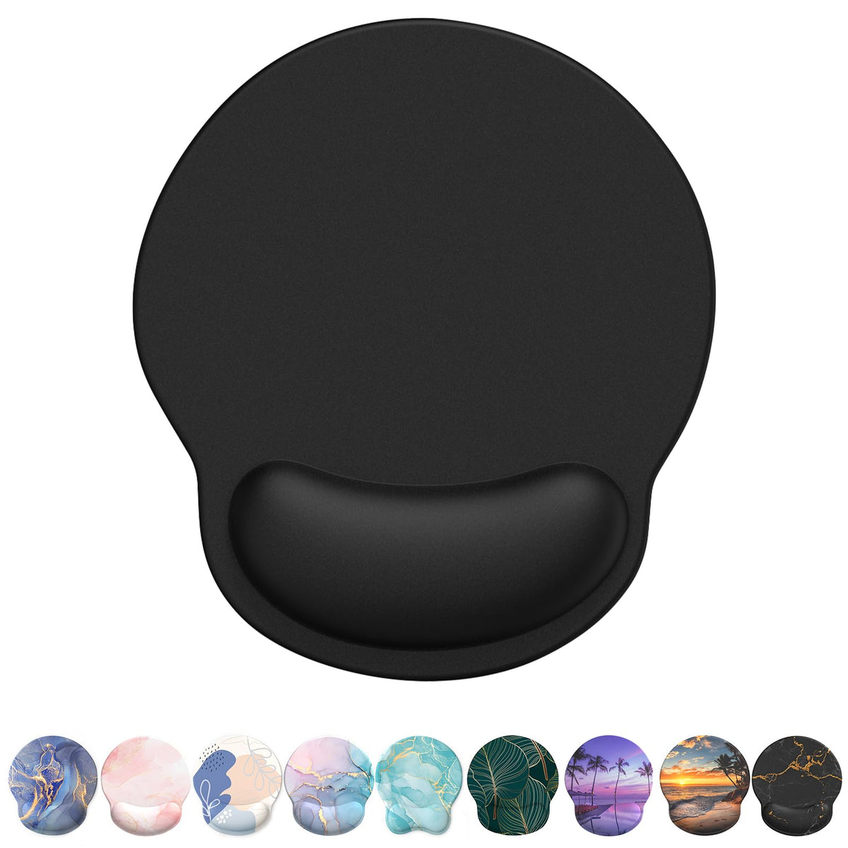 eulps Mouse Pad with Wrist Rest, Comfortable Computer Mousepad with Gel Wrist Support Smooth Surface and Non-Slip PU Base for Pain Relief, Laptop, Office & Home (Cyan Pink Marble)