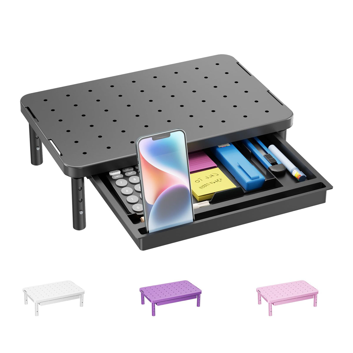 WALI Computer Monitor Stand for Desk, Adjustable Laptop Riser, up to 44 lbs