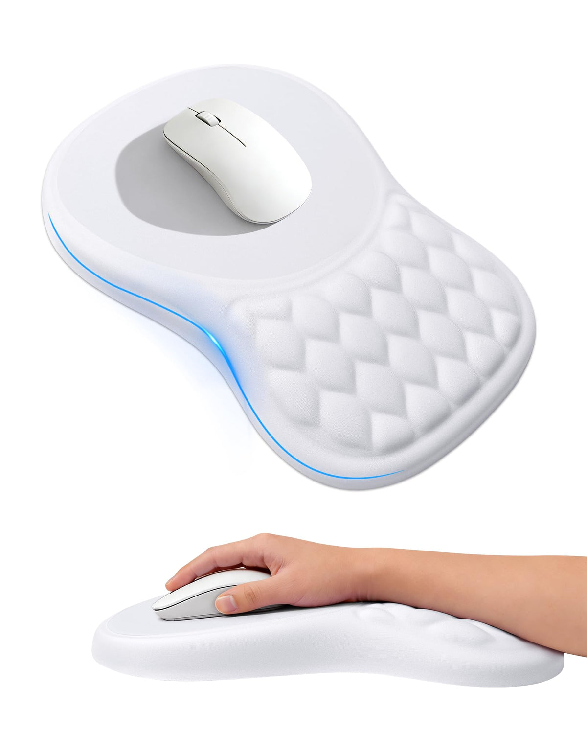Ergonomic Mouse Pad with Sloped Memory Foam Wrist Rest (Black)