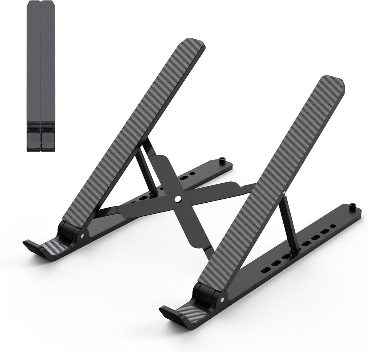 Tonmom Laptop Stand for Desk, Adjustable Laptop Riser, Black