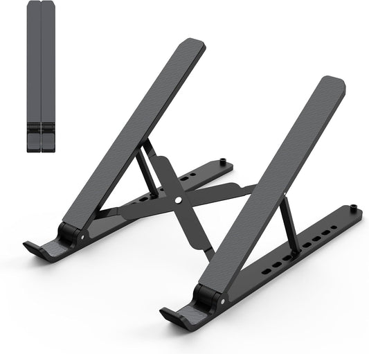 Tonmom Laptop Stand for Desk, Adjustable Laptop Riser, Black