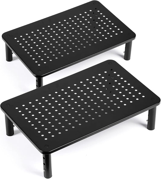 LOTEYIKE 2 Pack Monitor Riser Desktop Stand 3 Height Adjustable