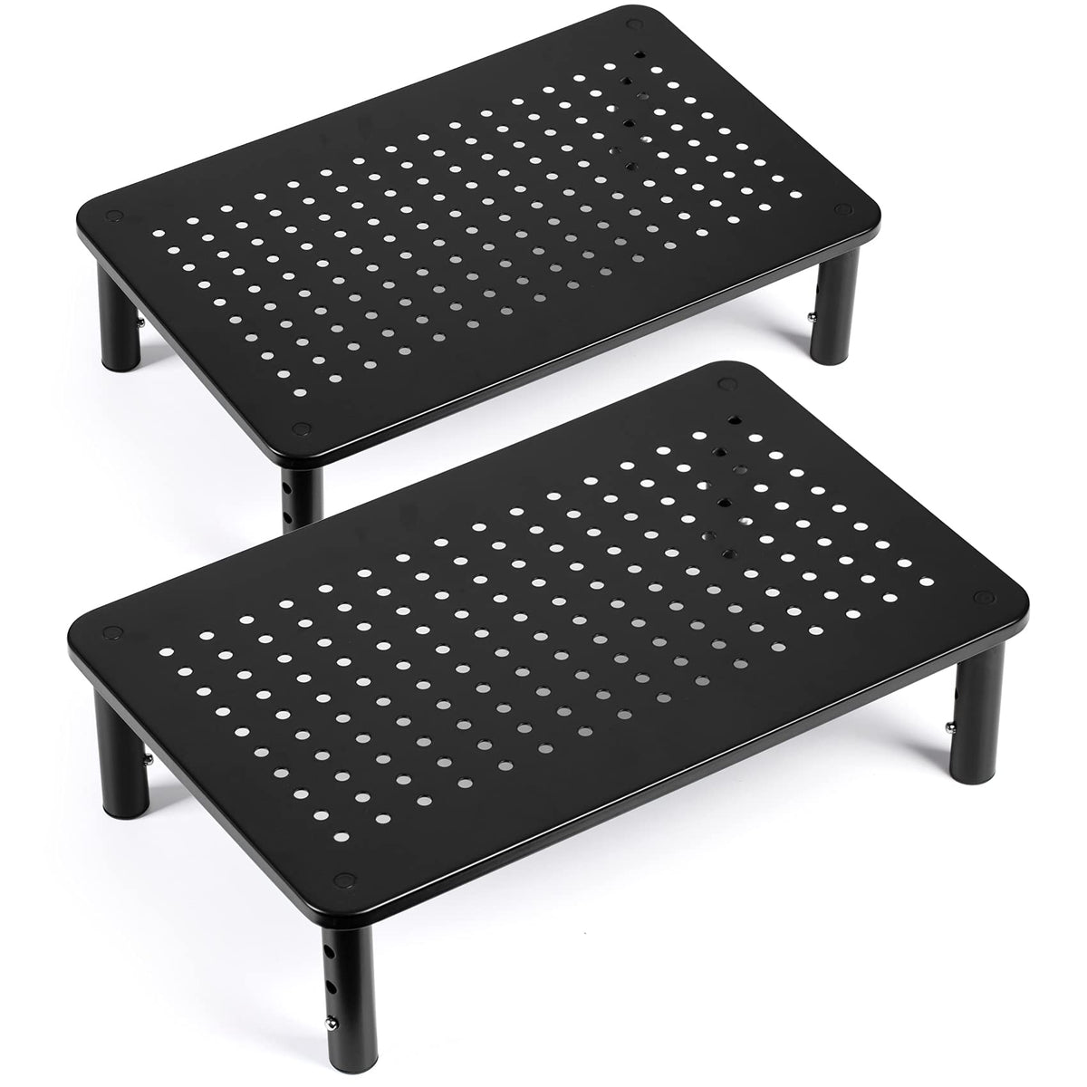 LOTEYIKE 2 Pack Monitor Riser Desktop Stand 3 Height Adjustable