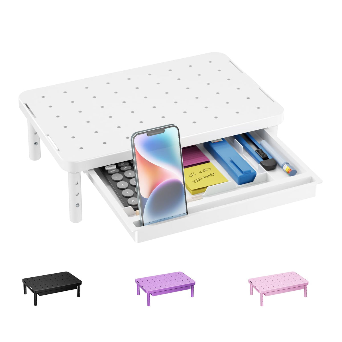 WALI Computer Monitor Stand for Desk, Adjustable Laptop Riser, up to 44 lbs