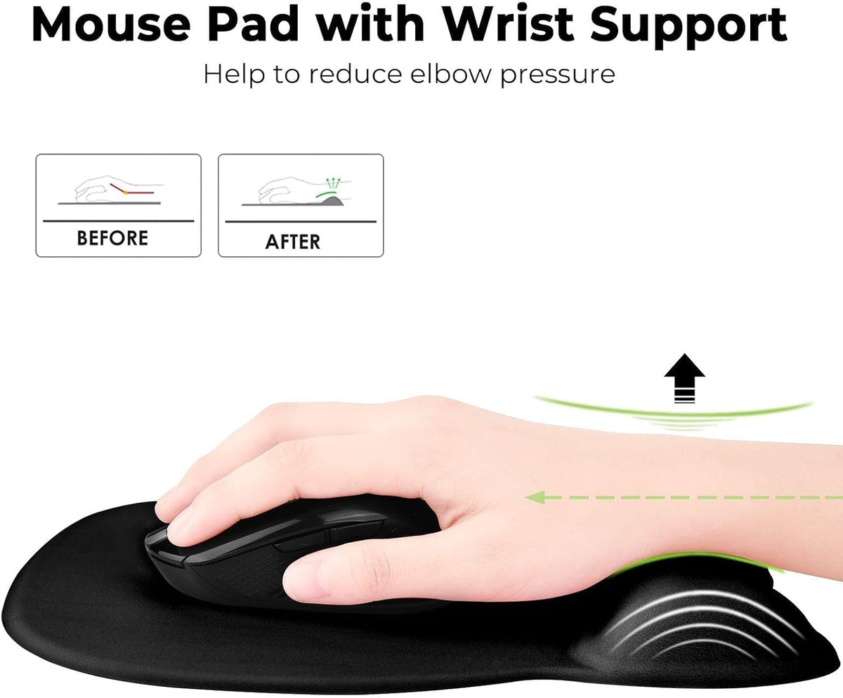EooCoo Ergonomic Mouse Pad with Wrist Rest, Memory Foam Support Mousepad