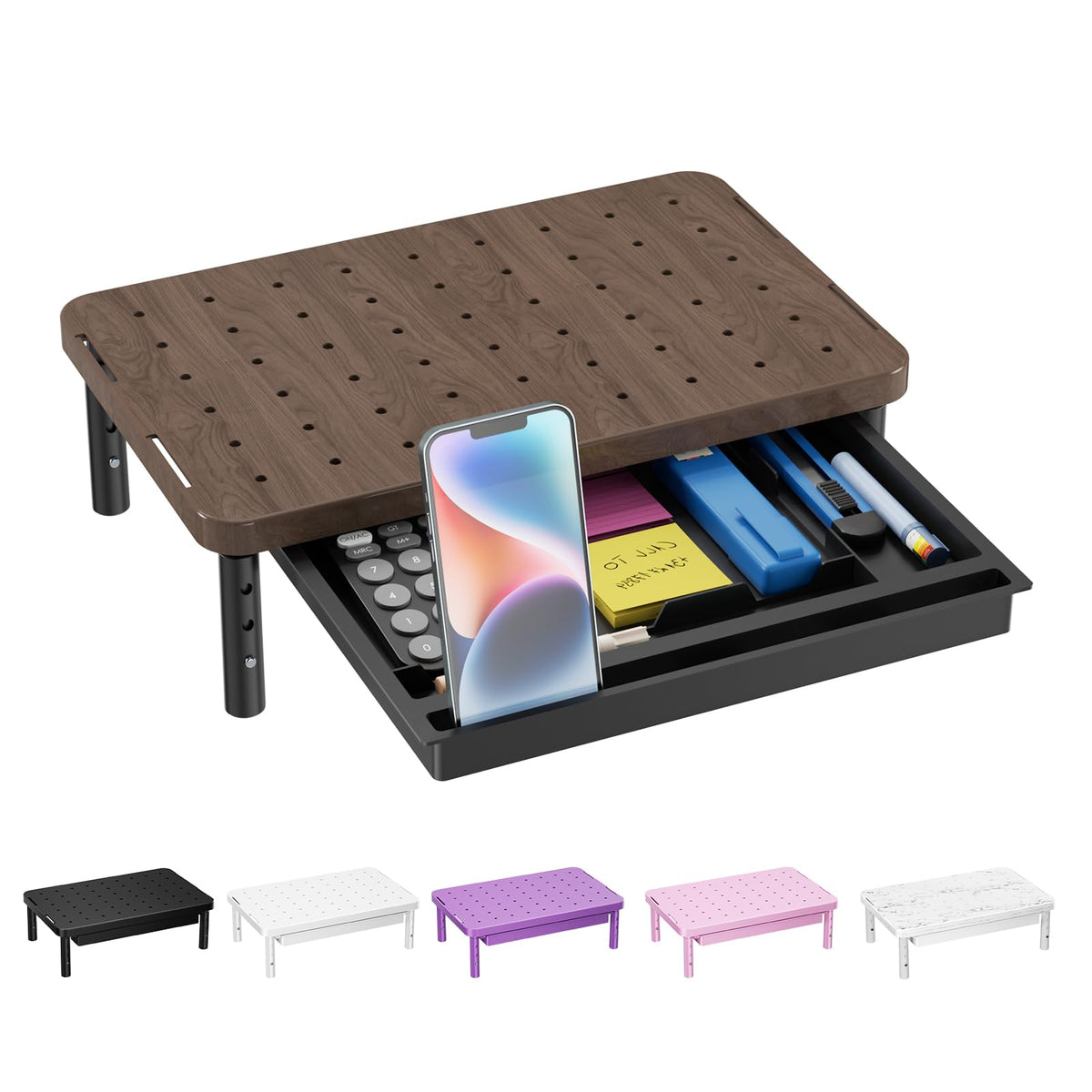 WALI Computer Monitor Stand for Desk, Adjustable Laptop Riser, up to 44 lbs