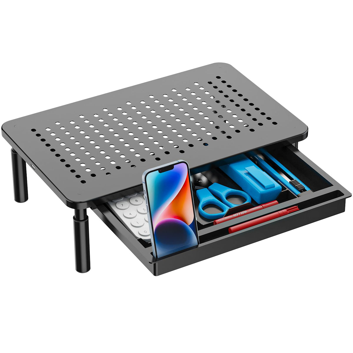 WALI Computer Monitor Stand for Desk, Adjustable Laptop Riser, up to 44 lbs