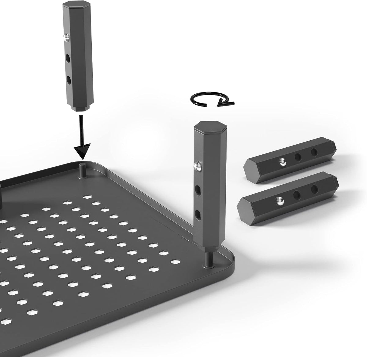 EVOOMI Back Saver Monitor Stand for Desk - 2 Pack Monitor Riser - Anti-Skid HD Hexagonal Steel Computer Stand - Free Cable Ties - Mesh Metal Computer Item Stand - Printer & iMac