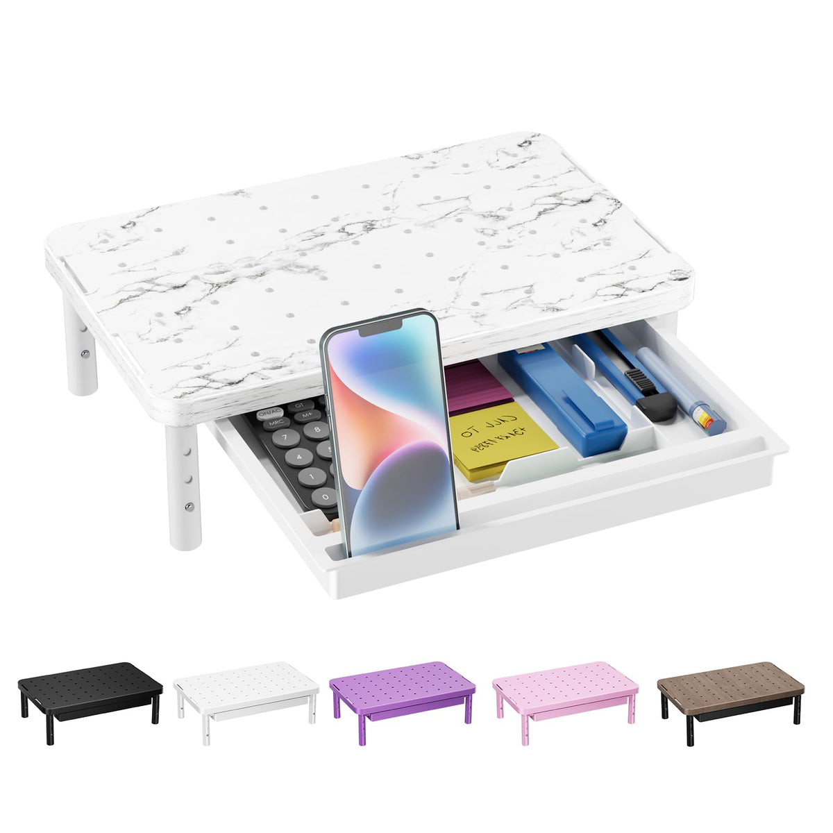 WALI Computer Monitor Stand for Desk, Adjustable Laptop Riser, up to 44 lbs