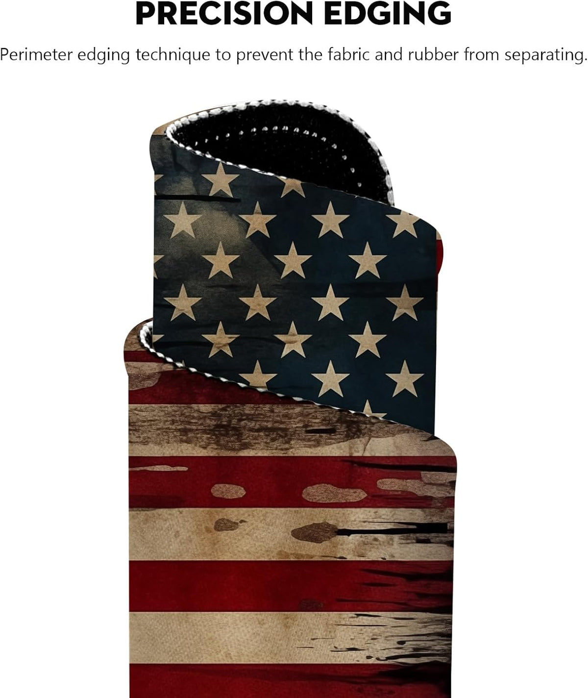 Vintage American Flag Mouse Pad - Patriotic Durability for Your Desk, Stitched Edges Non-Slip Rubber Base Mouse Pads for Computers Laptop