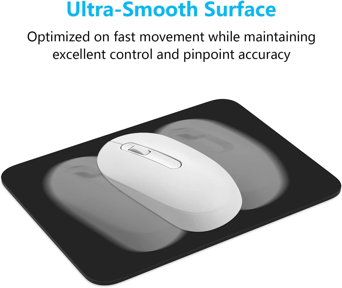 Small Mouse Pad, 6 x 8 Inch Thick Rubber Premium-Textured Non-Slip Portable & Washable Mini Mouse Mat for Women Men Wireless Laptops Keyboard Tray Gaming Work Computer Office Travel, Black