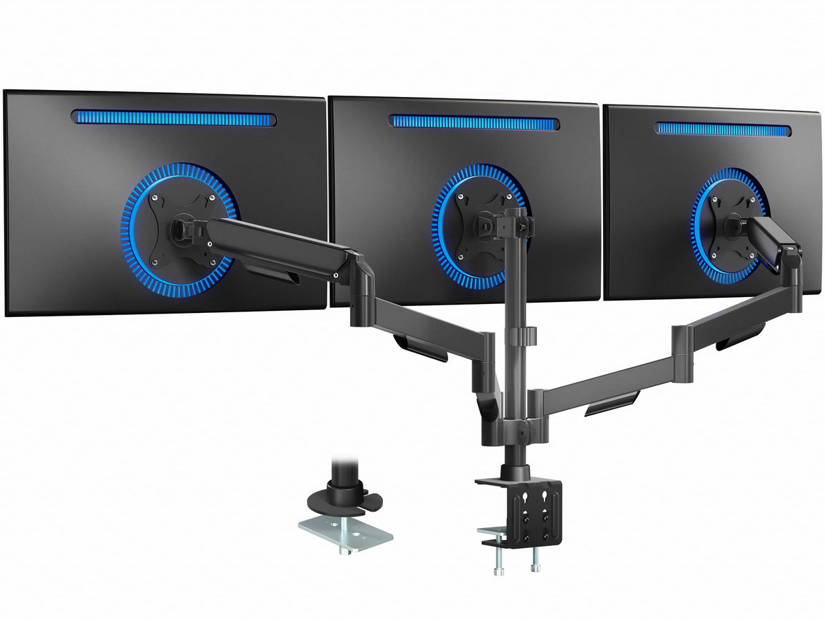VIVO Dual Monitor Stand, Fully Adjustable Arms for 17 to 32 inch Screens, Mechanical Articulating Desk Mount, Gaming and Office Setups, VESA 75x75, 100x100, Max 19.8 lbs, Classic, Black, STAND-V002O