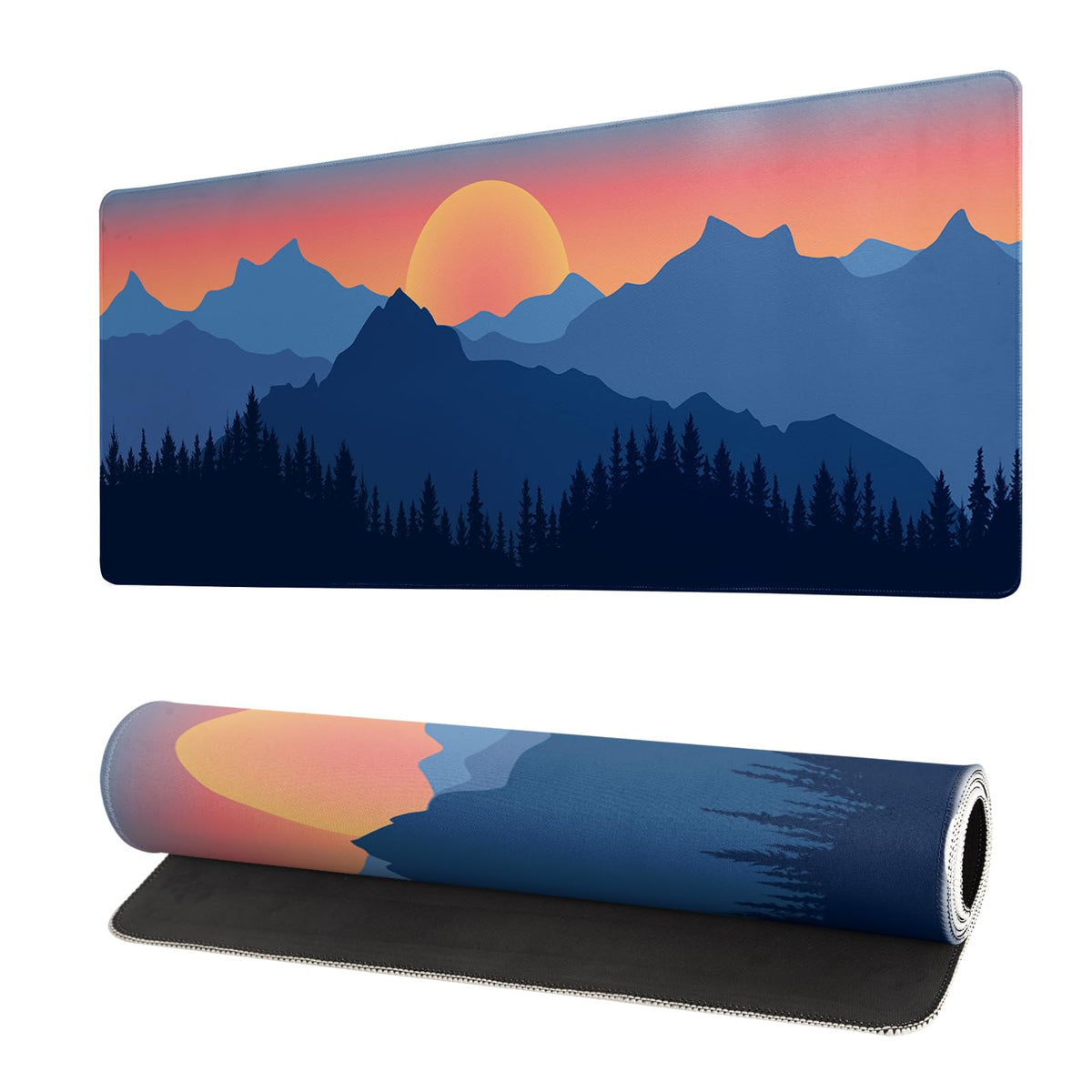 Topographic Contour Extended Big Mouse Pad Large,Gaming Mouse Pad Desk Pad,27.6x11.8 Inch Long Computer Keyboard Mouse Mat Mousepad with 3mm Non-Slip Base and Stitched Edge for Gaming and Office