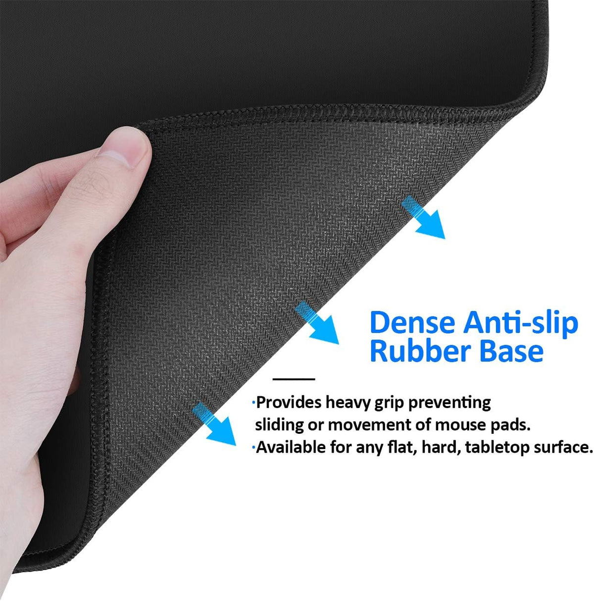 JIKIOU Mouse Pad with Stitched Edge, Perfect Size-10.2x8.3in Black