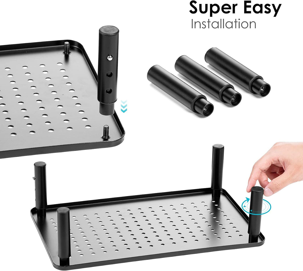 LOTEYIKE 2 Pack Monitor Riser Desktop Stand 3 Height Adjustable