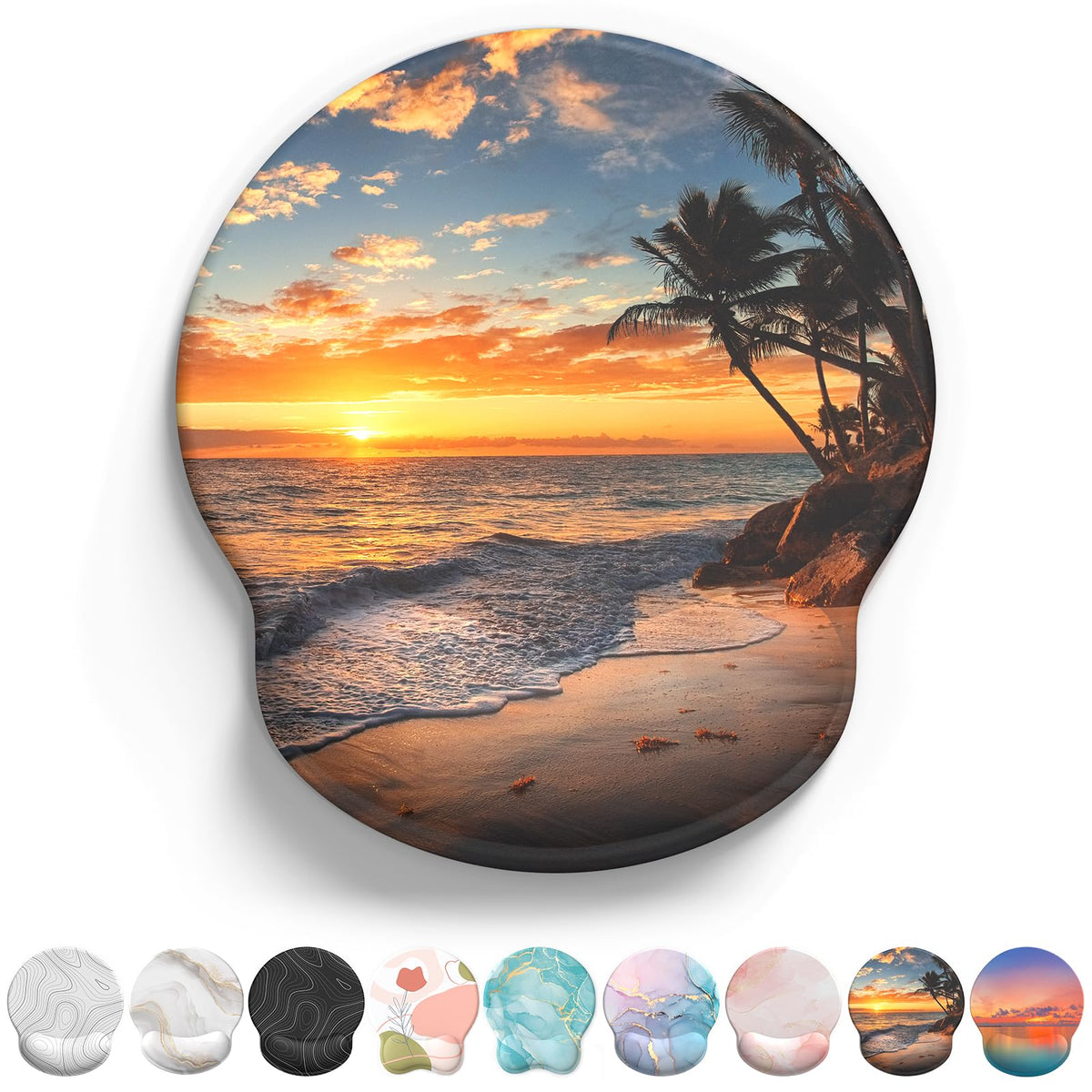 eulps Mouse Pad with Wrist Rest, Comfortable Computer Mousepad with Gel Wrist Support Smooth Surface and Non-Slip PU Base for Pain Relief, Laptop, Office & Home (Cyan Pink Marble)