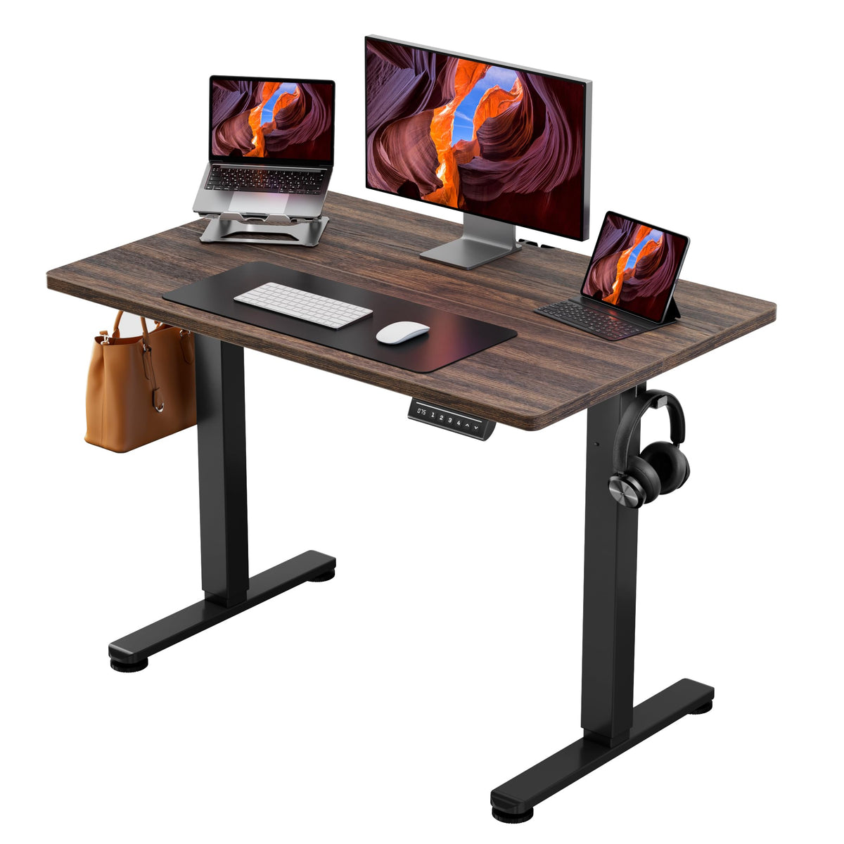 ErGear 48 X 24 Inch Height Adjustable Electric Standing Desk, Black