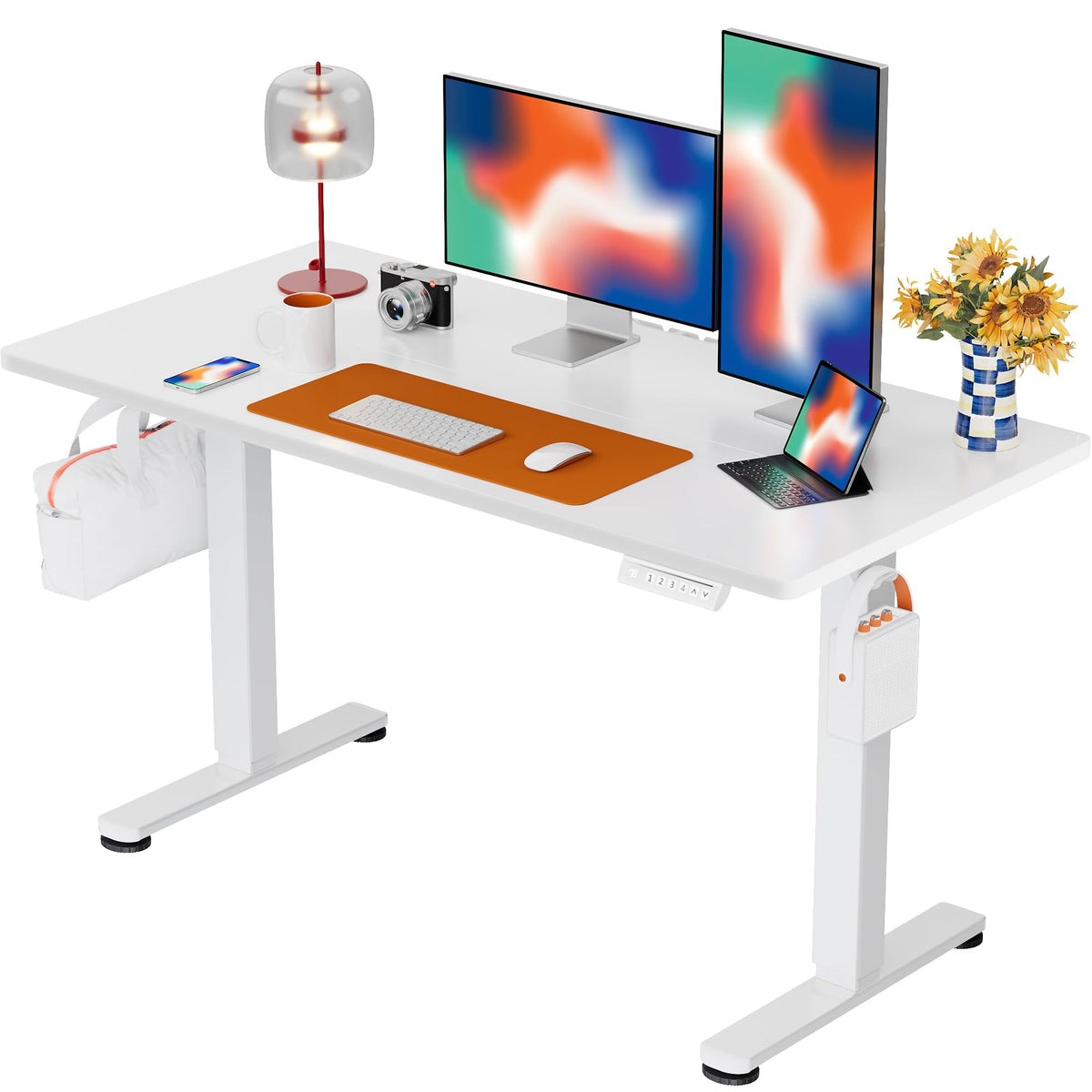 ErGear 48 X 24 Inch Height Adjustable Electric Standing Desk, Black