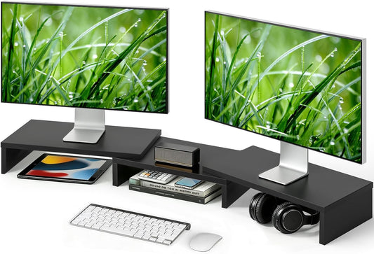 TAVR Monitor Stand Riser, Office Desktop Organizer Stand for 2 Monitors