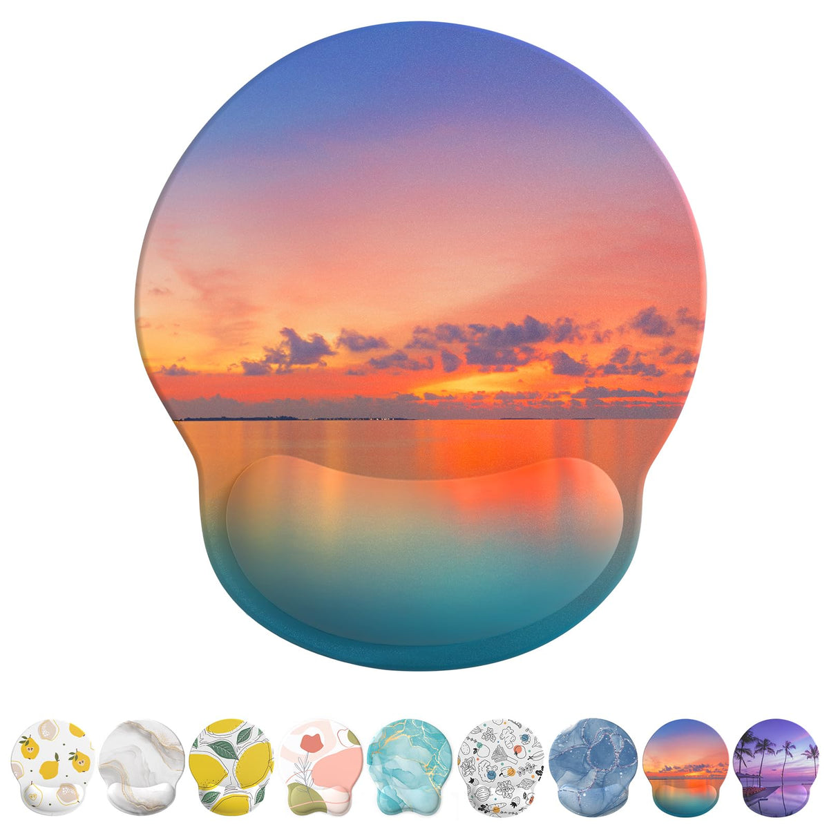 eulps Mouse Pad with Wrist Rest, Comfortable Computer Mousepad with Gel Wrist Support Smooth Surface and Non-Slip PU Base for Pain Relief, Laptop, Office & Home (Cyan Pink Marble)