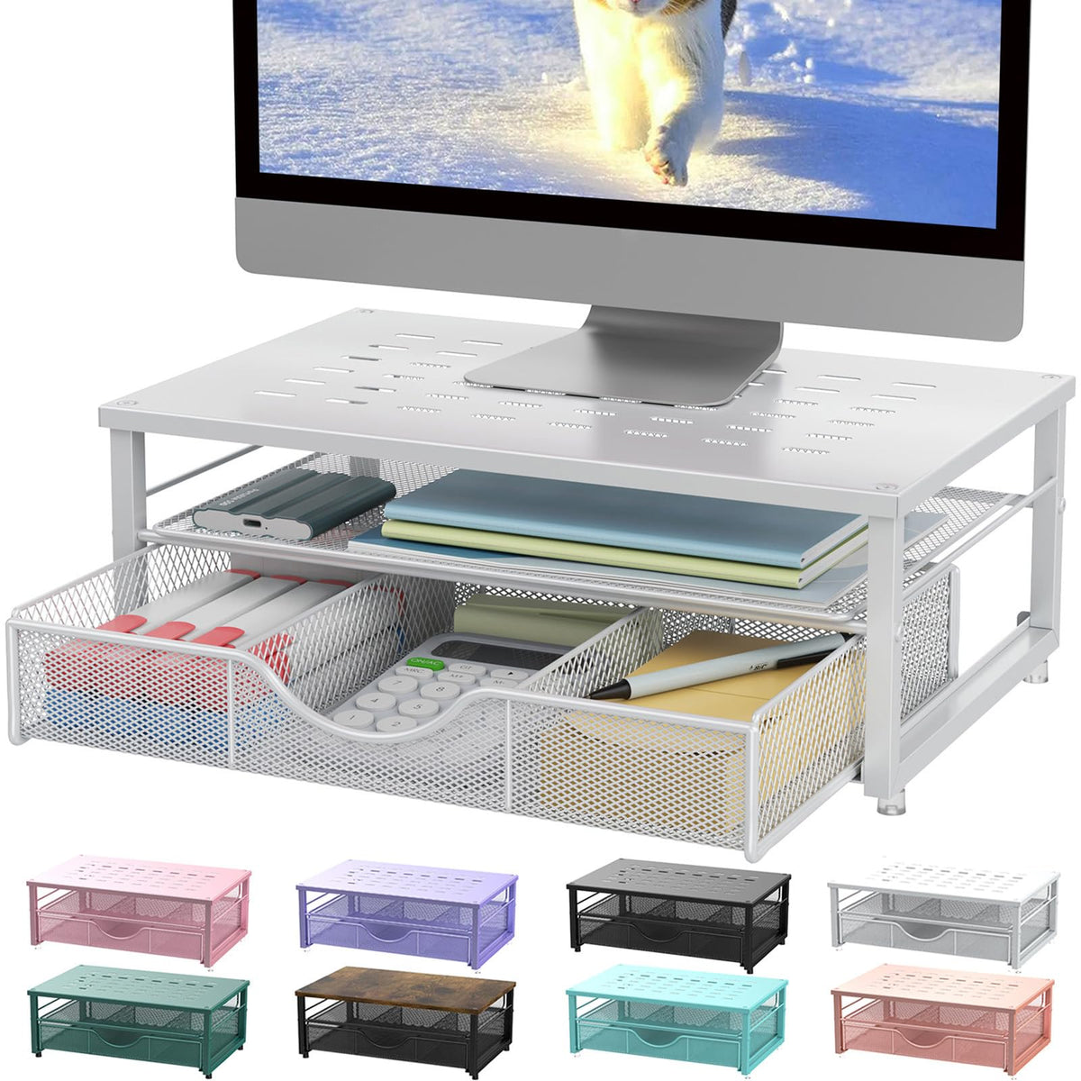 gianotter Monitor Stand with Drawer and 2 Pen Holders