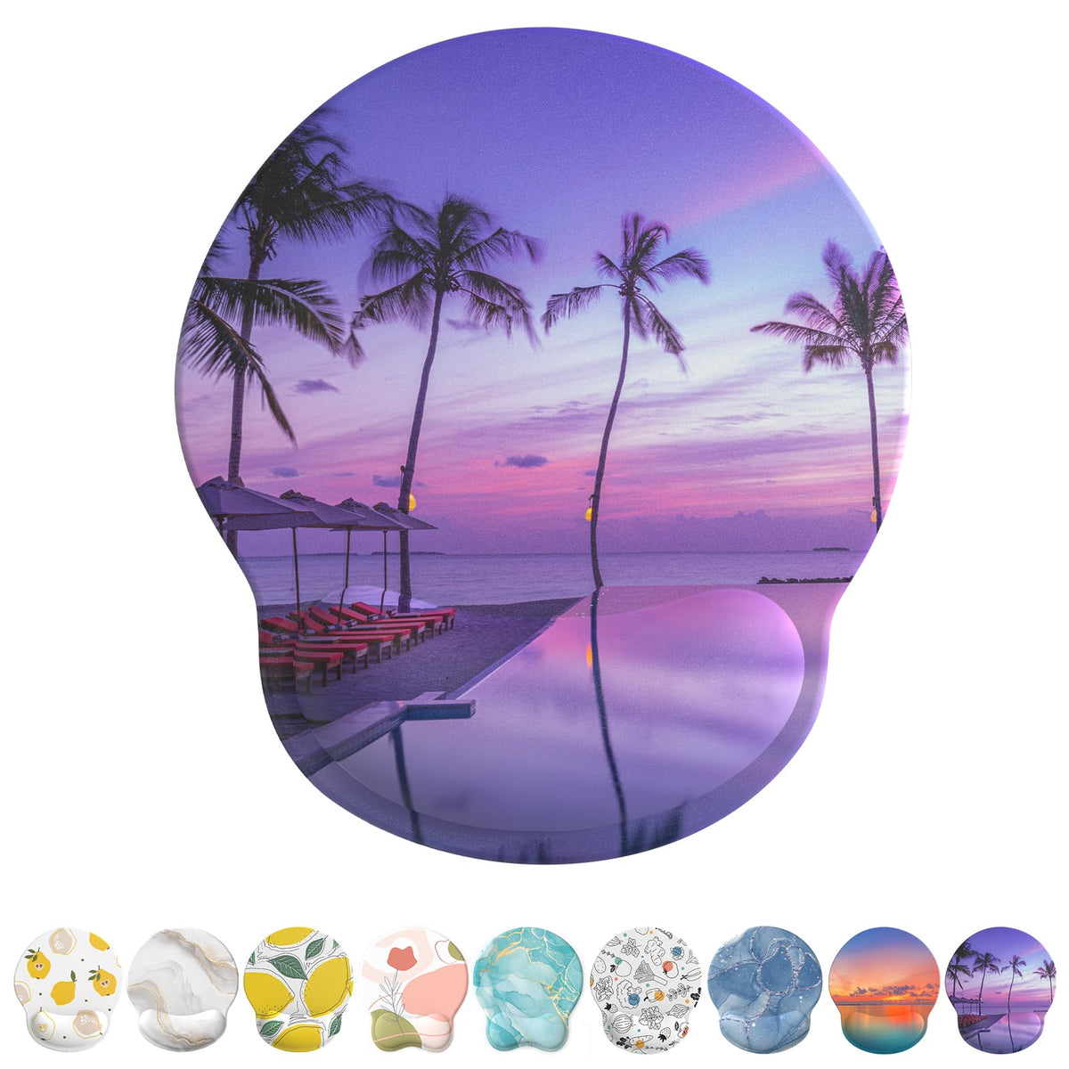 eulps Mouse Pad with Wrist Rest, Comfortable Computer Mousepad with Gel Wrist Support Smooth Surface and Non-Slip PU Base for Pain Relief, Laptop, Office & Home (Cyan Pink Marble)
