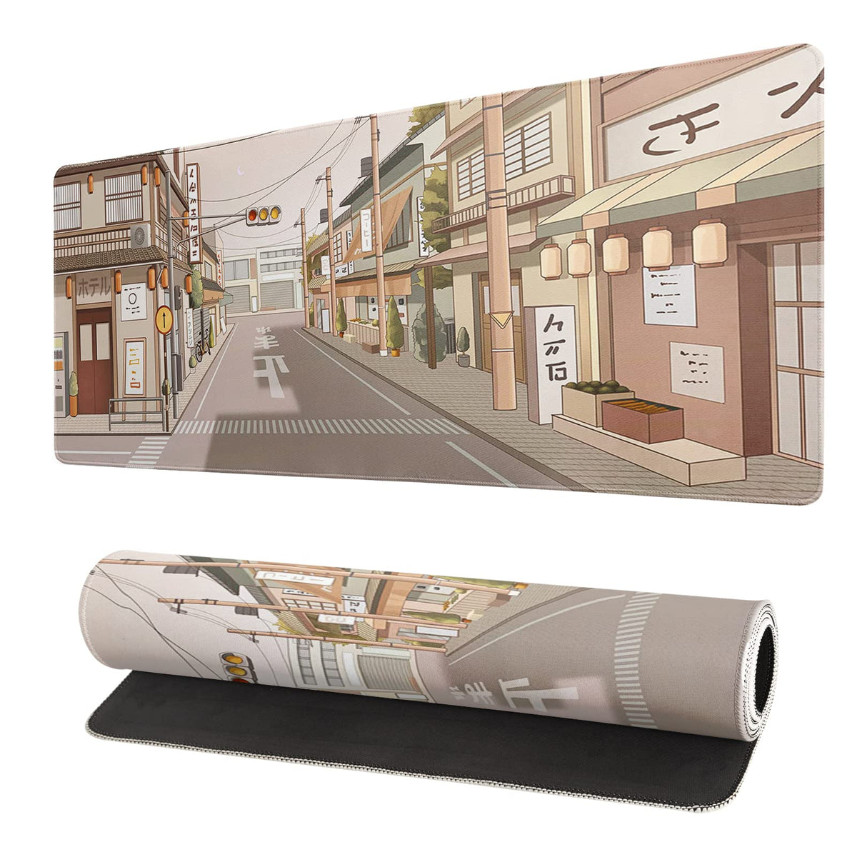 Black and White Japanese Cherry Blossom Gaming Mouse Pad Sakura Death Life Flower Mat 31.5x11.8 Inch Texture Non-Slip Rubber Base Mousepad Stitched Edges Keyboard Desk Pad for Office Home Game